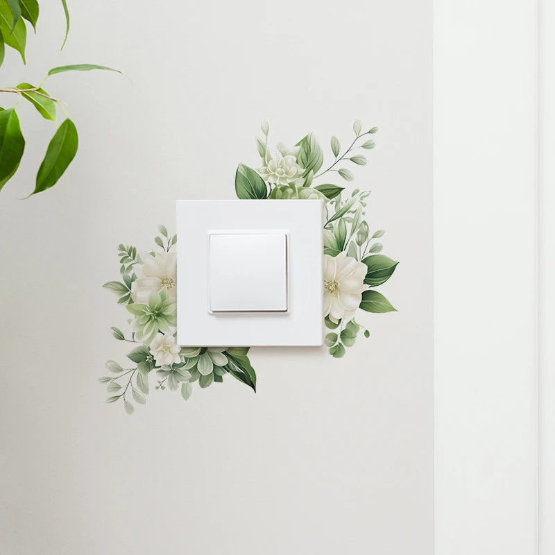 Modern Style Romantic Flower Cute Room Decor Switch Stickers For Bedroom Decoraction Room Decorations For Girls Home Funny Decor