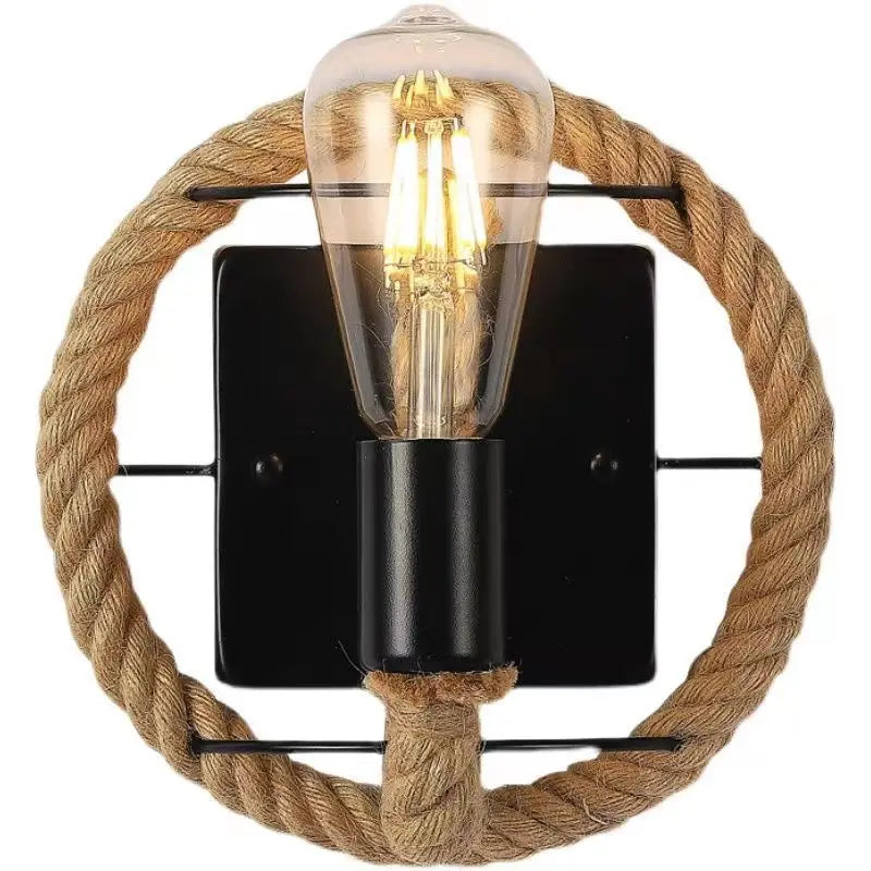Wall Decor Lamp for Bedroom American Twine Retro Industrial Style Creative Village Restaurant Bar Aisle Wall Light