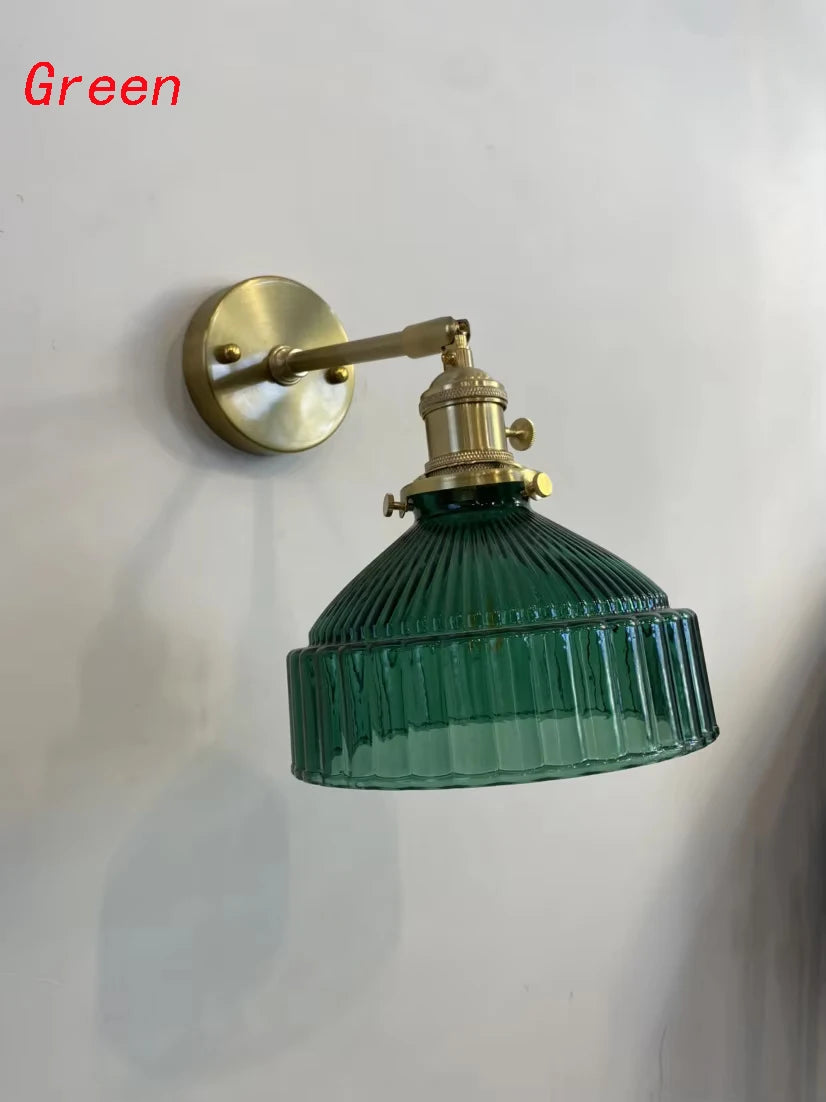 Lighting for Living Room Wall Decor Nordic Personality Green Glass Art Clear Fresh Air Aisle Mirror Headlight Bedroom Headlamp