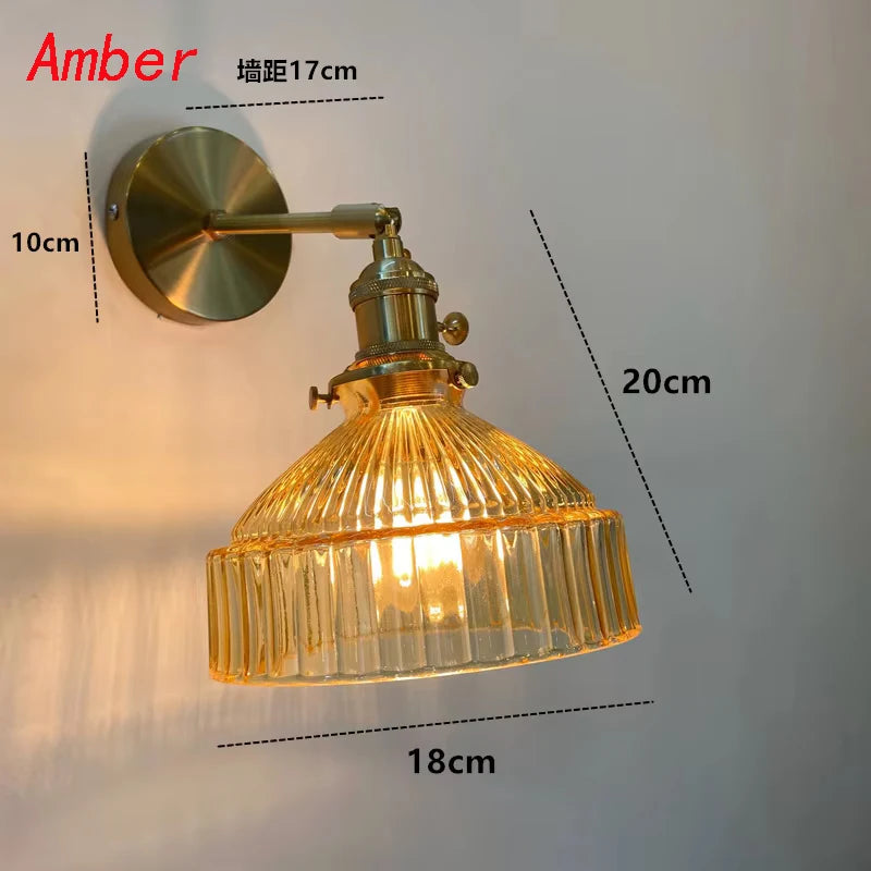 Lighting for Living Room Wall Decor Nordic Personality Green Glass Art Clear Fresh Air Aisle Mirror Headlight Bedroom Headlamp
