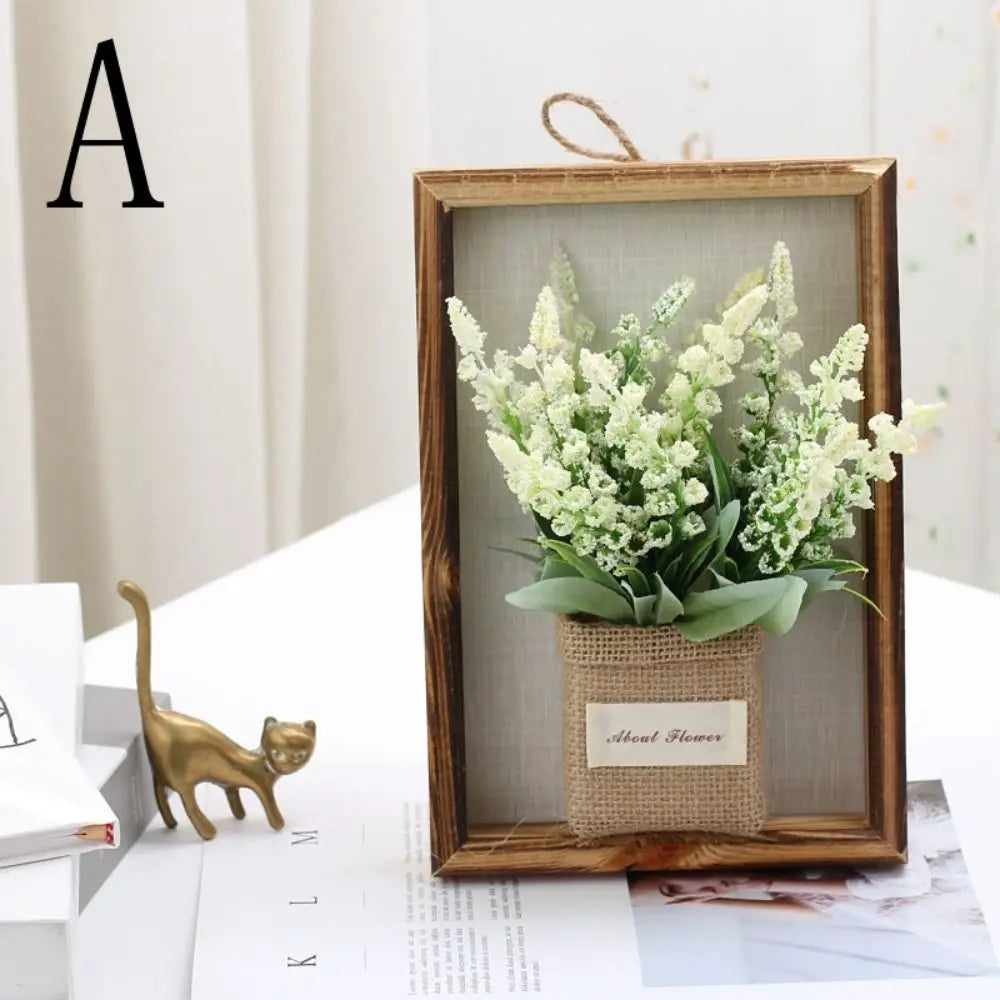 3D Faux Flowers Wall Decor Wooden Wall Hanging Hydrangea Wall Decor Retro Creative Imitation Flowers Decoration Home
