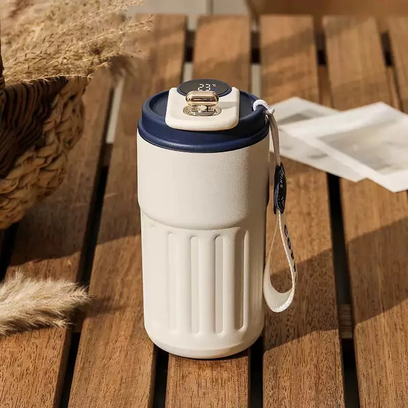 450ml Stainless Steel Smart Insulation Coffee Mug Portable keeps Cold And Heat LED Temperature Display  Leakproof Vacuum Mug