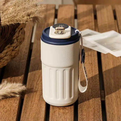 450ml Stainless Steel Smart Insulation Coffee Mug Portable keeps Cold And Heat LED Temperature Display  Leakproof Vacuum Mug