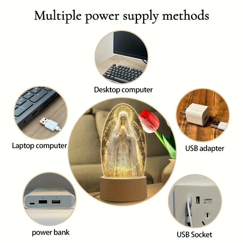Delicate Statue-Style Lamp, USB Powered, Soft Light, Perfect for desktop Lighting - Ideal Bedroom Ambient Light