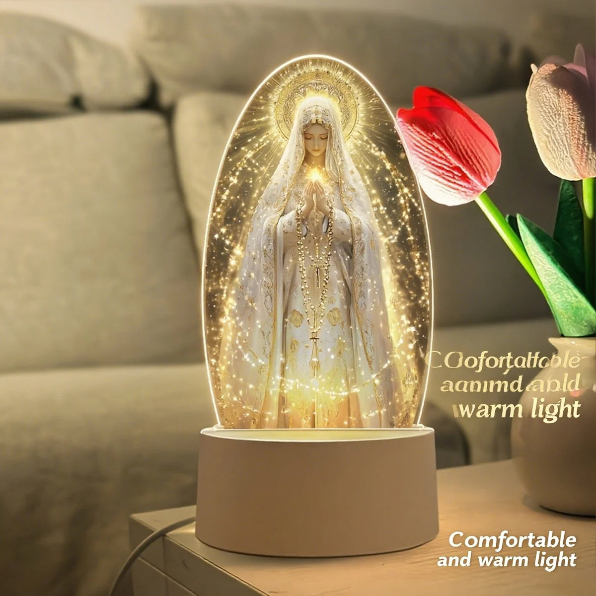 Delicate Statue-Style Lamp, USB Powered, Soft Light, Perfect for desktop Lighting - Ideal Bedroom Ambient Light