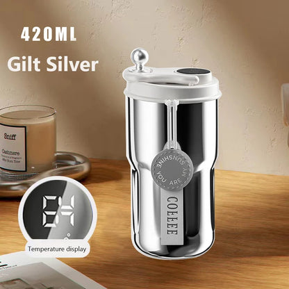450ml Stainless Steel Smart Insulation Coffee Mug Portable keeps Cold And Heat LED Temperature Display  Leakproof Vacuum Mug
