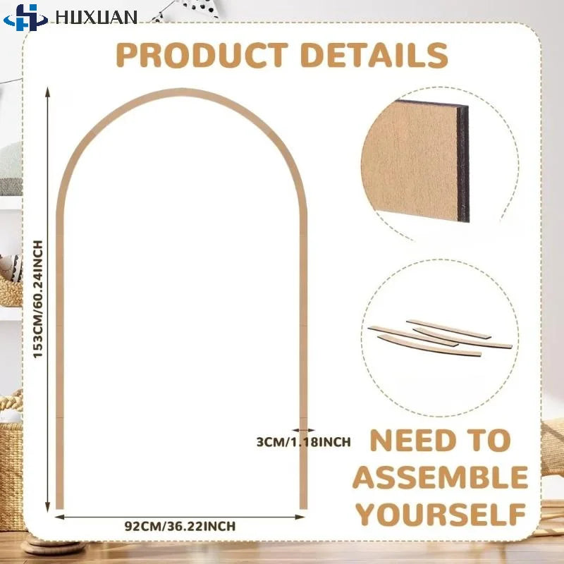 Wood Wall Arch Decor DIY Unfinished Wooden Frame Scalloped Crafts Trim Accent Furniture Molding Kids Room Nursery Decals
