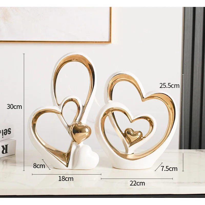 Heart-Shaped Modern Minimalist Decor - Luxury Home Accent for Living Room, Entryway, Wine Bar &amp; TV Cabinet