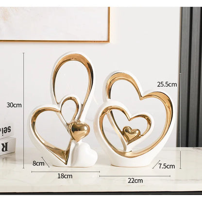 Heart-Shaped Modern Minimalist Decor - Luxury Home Accent for Living Room, Entryway, Wine Bar &amp; TV Cabinet