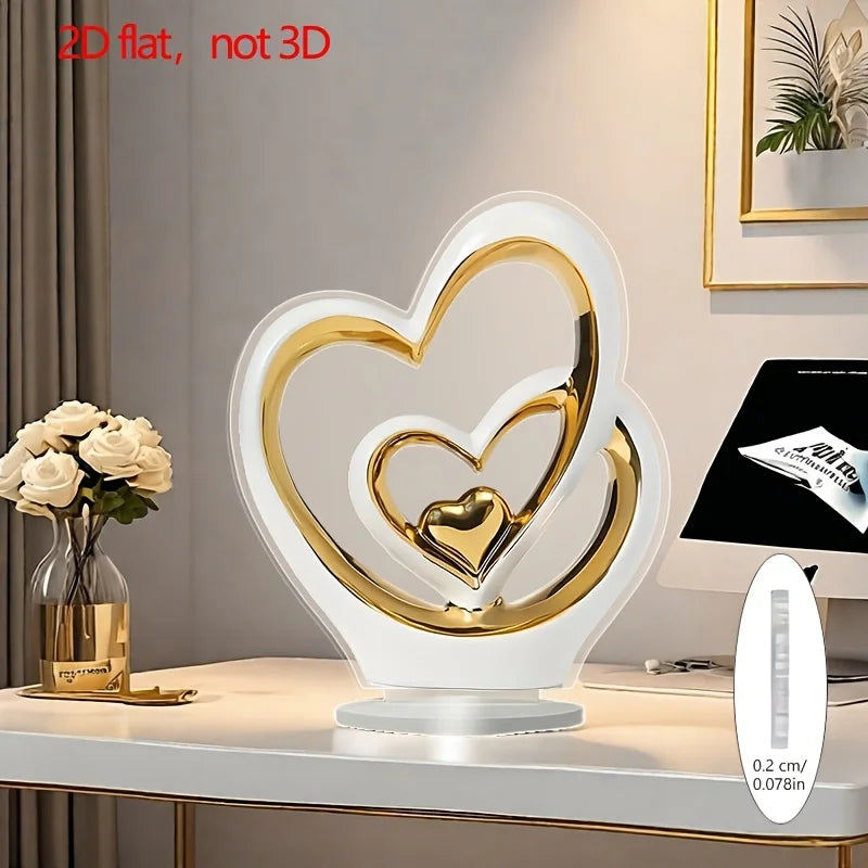 Heart-Shaped Modern Minimalist Decor - Luxury Home Accent for Living Room, Entryway, Wine Bar &amp; TV Cabinet
