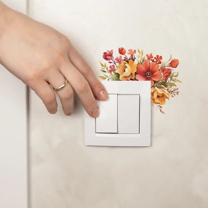 Modern Style Romantic Flower Cute Room Decor Switch Stickers For Bedroom Decoraction Room Decorations For Girls Home Funny Decor
