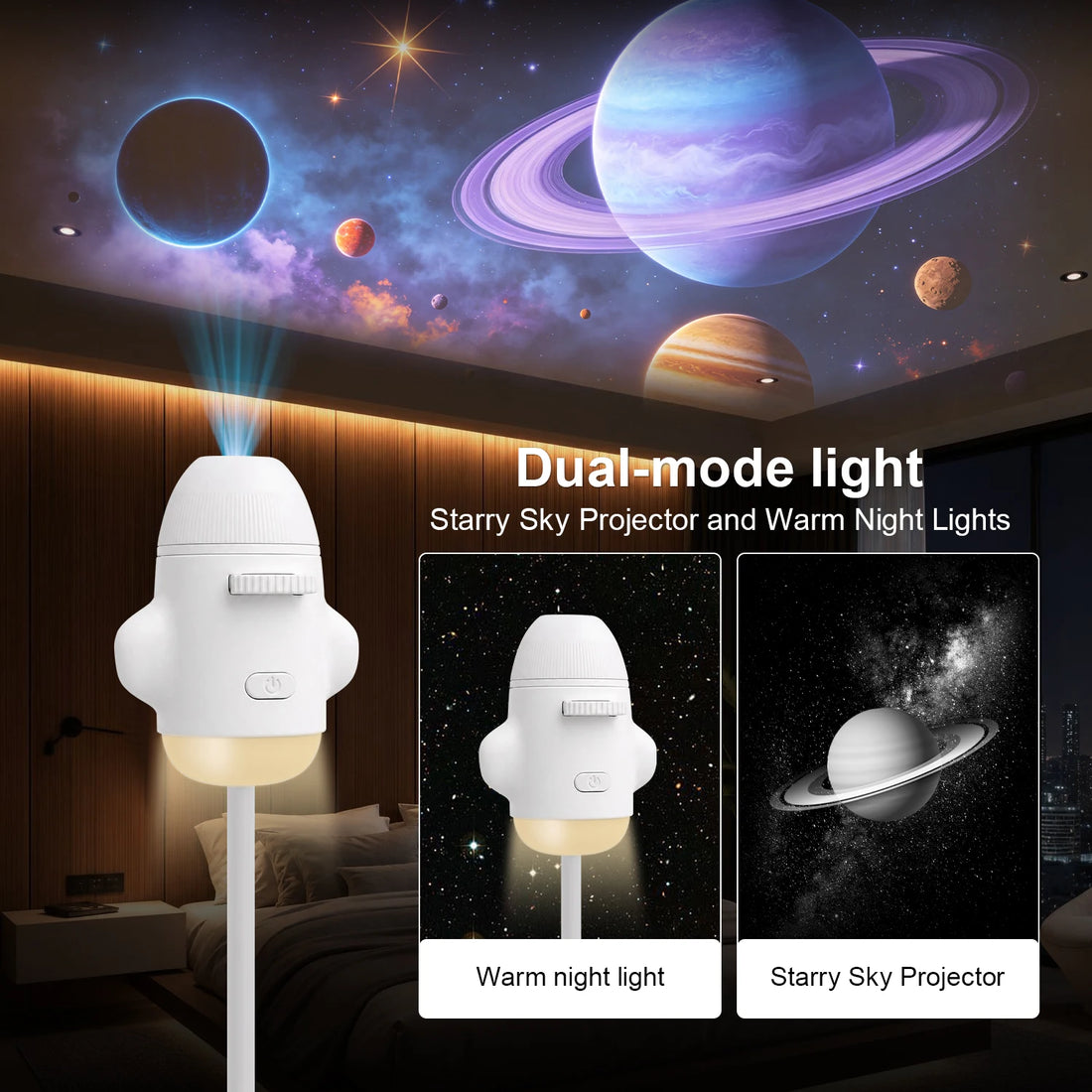 USB Ambient Light For Large Range Projection Atmosphere Multiple Scenes Adjustable Focus Distance Night Lighting Function
