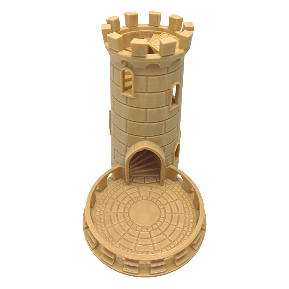 Medieval Castle Style DND Dice Rolling Tower Twister Portable Tabletop Accessory Game Tray for Role Playing Board Game Party