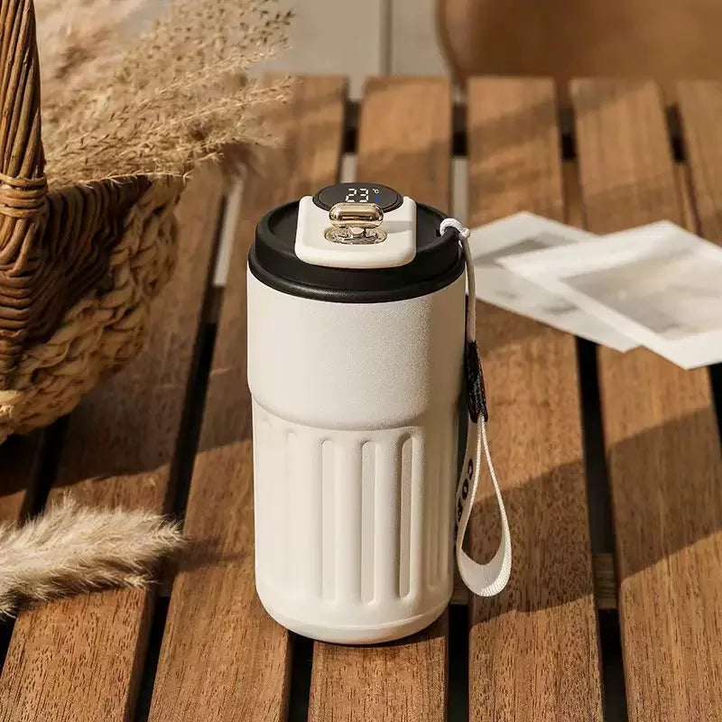 450ml Stainless Steel Smart Insulation Coffee Mug Portable keeps Cold And Heat LED Temperature Display  Leakproof Vacuum Mug