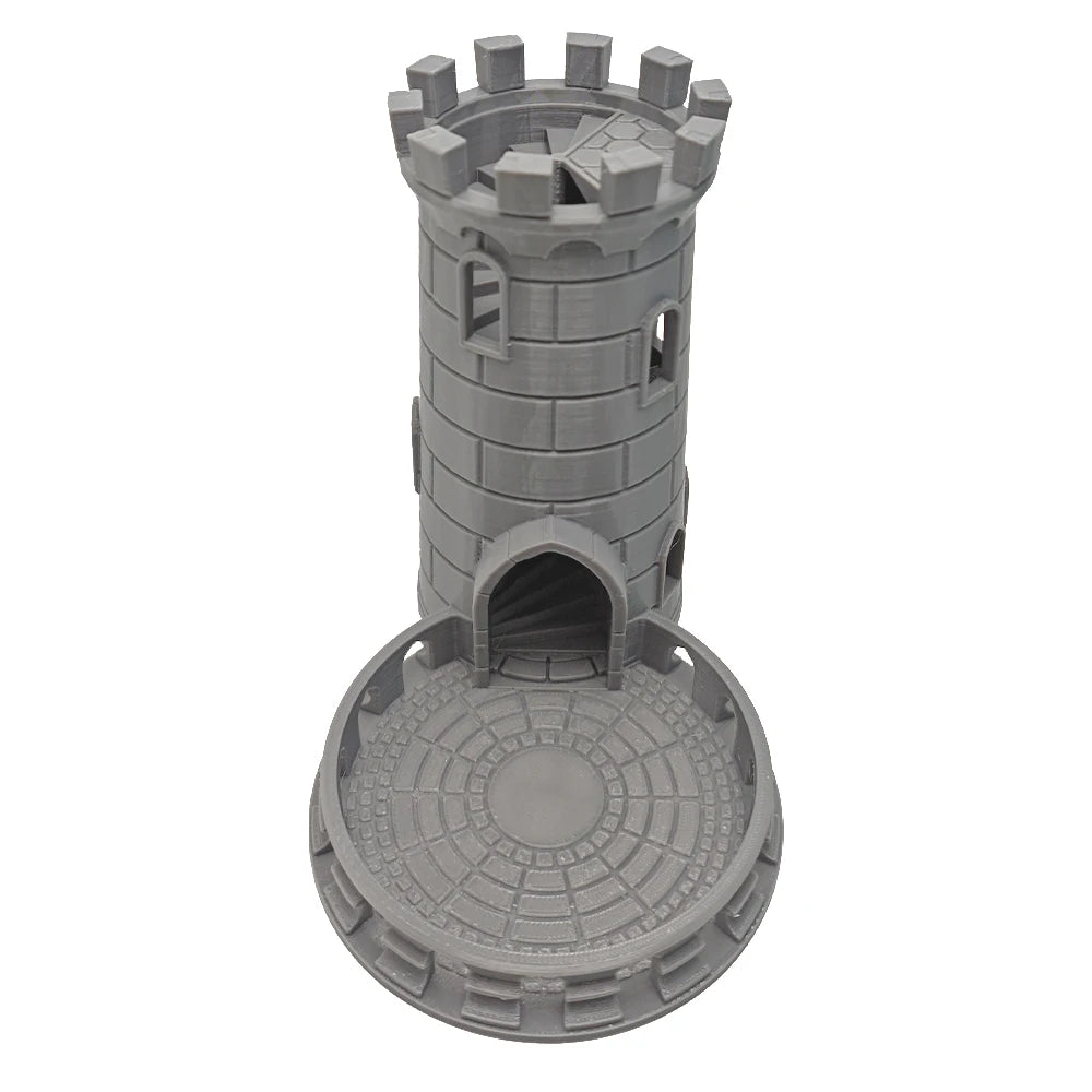 Medieval Castle Style DND Dice Rolling Tower Twister Portable Tabletop Accessory Game Tray for Role Playing Board Game Party
