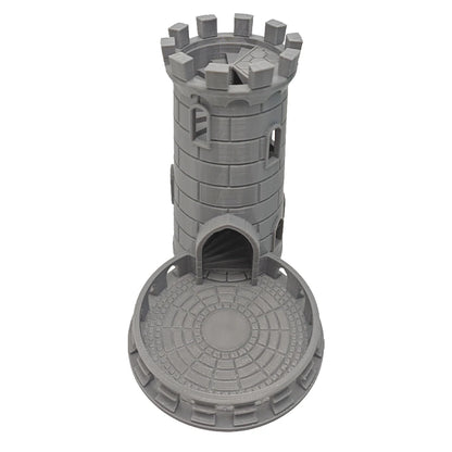 Medieval Castle Style DND Dice Rolling Tower Twister Portable Tabletop Accessory Game Tray for Role Playing Board Game Party