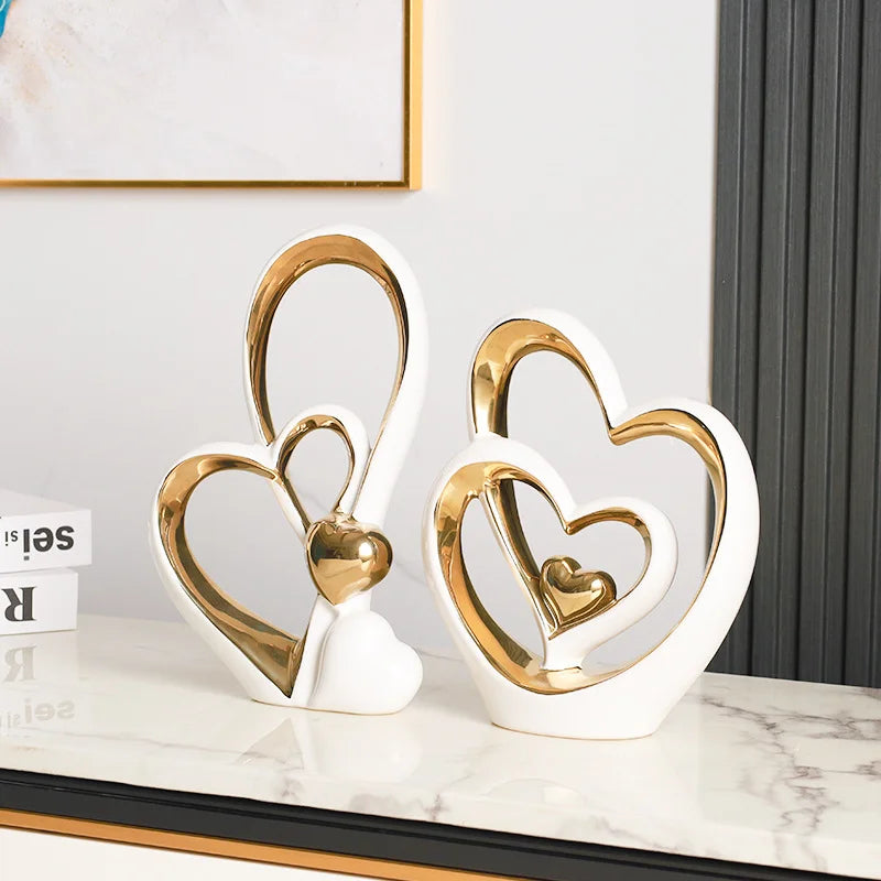 Heart-Shaped Modern Minimalist Decor - Luxury Home Accent for Living Room, Entryway, Wine Bar &amp; TV Cabinet