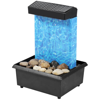 Tabletop Waterfall Home Decor Relaxation Meditation Desktop Fountain Lights Flowing Water Ornaments Mother&