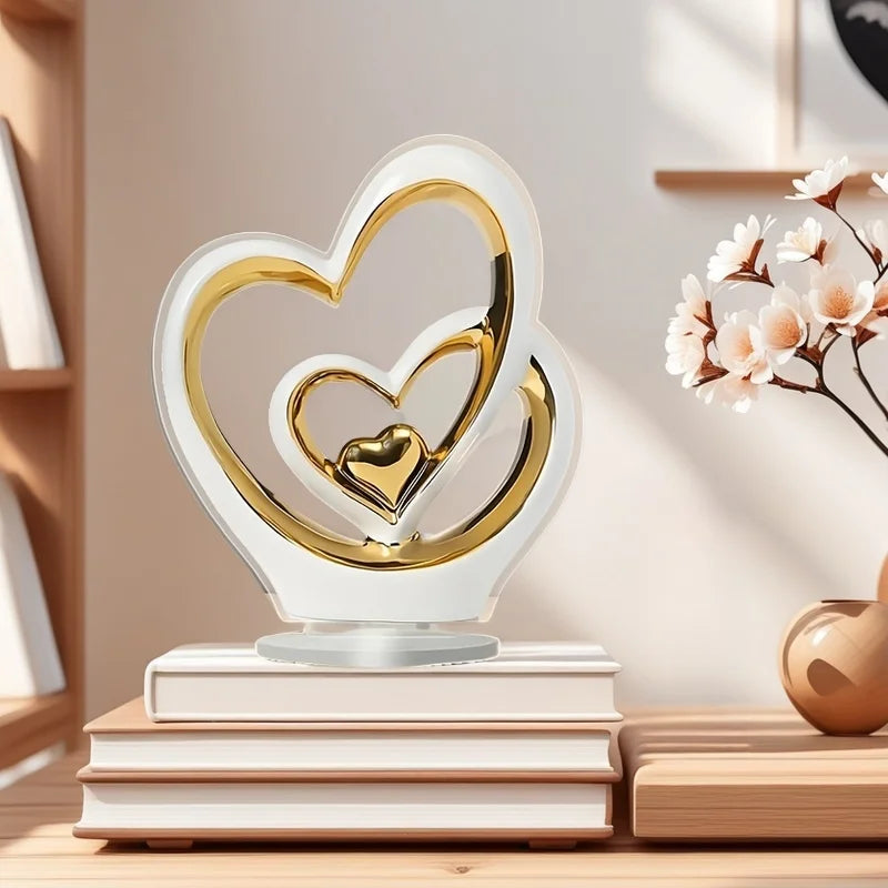 Heart-Shaped Modern Minimalist Decor - Luxury Home Accent for Living Room, Entryway, Wine Bar &amp; TV Cabinet