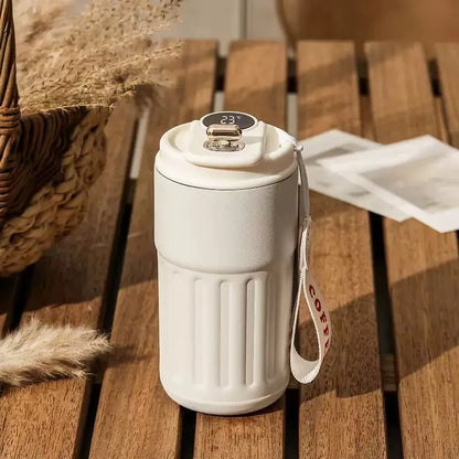 450ml Stainless Steel Smart Insulation Coffee Mug Portable keeps Cold And Heat LED Temperature Display  Leakproof Vacuum Mug