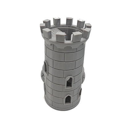 Medieval Castle Style DND Dice Rolling Tower Twister Portable Tabletop Accessory Game Tray for Role Playing Board Game Party