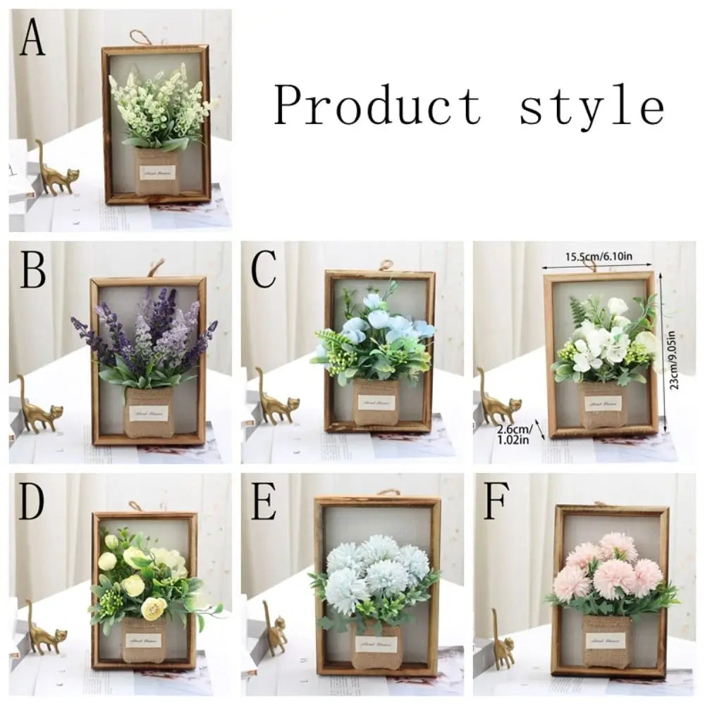 3D Faux Flowers Wall Decor Wooden Wall Hanging Hydrangea Wall Decor Retro Creative Imitation Flowers Decoration Home