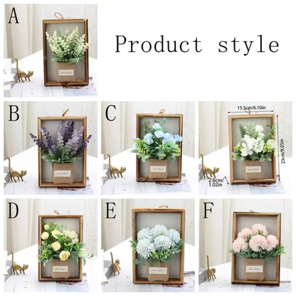 3D Faux Flowers Wall Decor Wooden Wall Hanging Hydrangea Wall Decor Retro Creative Imitation Flowers Decoration Home