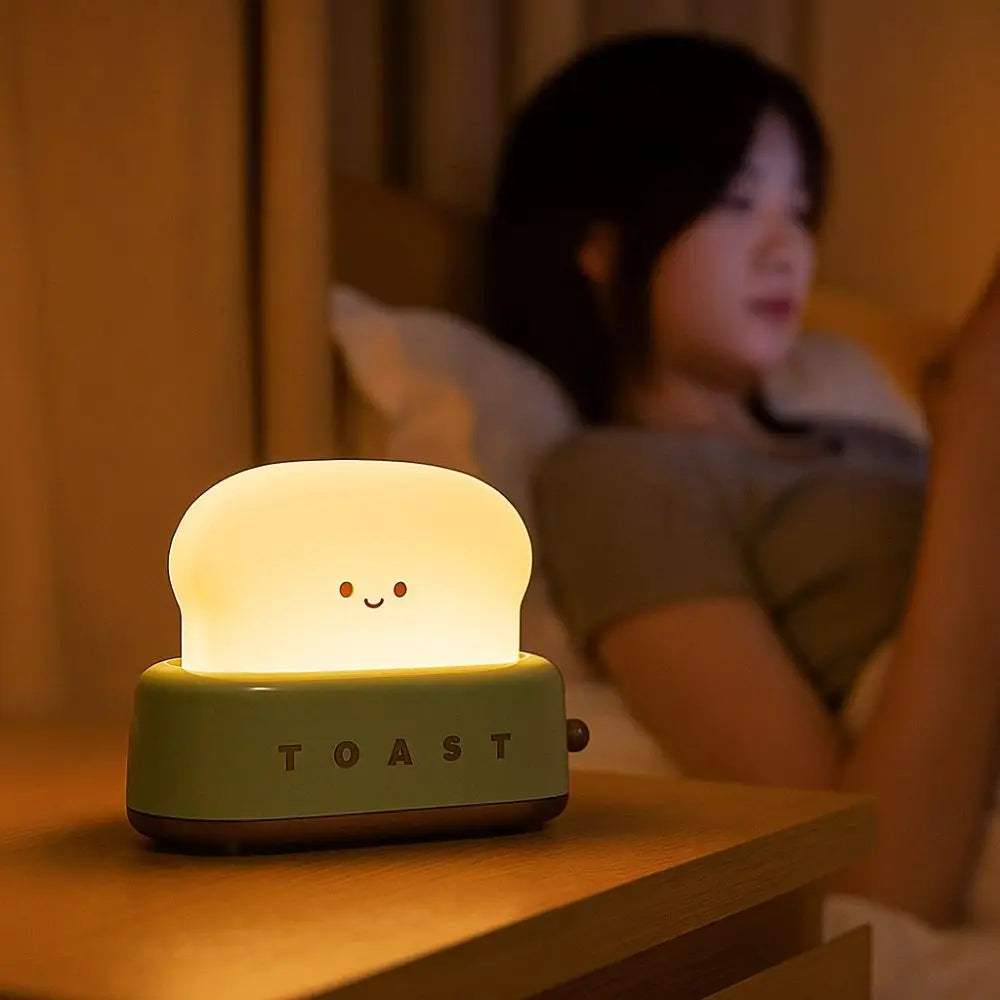 Ambient Lighting Cartoon Toaster Lamp Energy Saving Dimmable Bread Toast Table Light Portable USB Mini Table Lamp Gifts