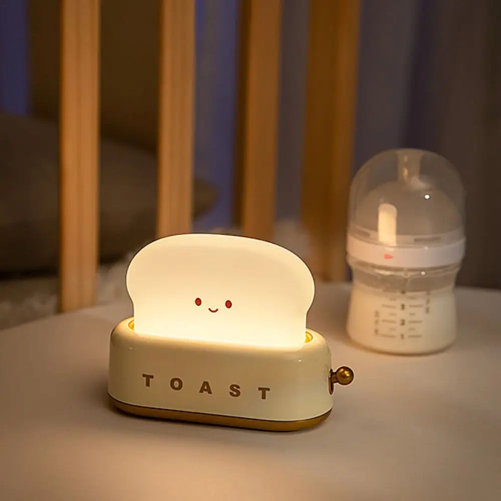Ambient Lighting Cartoon Toaster Lamp Energy Saving Dimmable Bread Toast Table Light Portable USB Mini Table Lamp Gifts