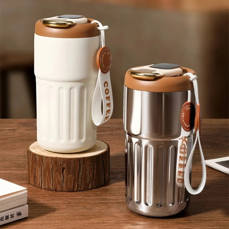 450ml Stainless Steel Smart Insulation Coffee Mug Portable keeps Cold And Heat LED Temperature Display  Leakproof Vacuum Mug