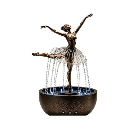Elegant Ballerina Tabletop Water Fountain Exquisite Resin Decor With Built In Pump Quiet Circulating Water For Home Office Decor