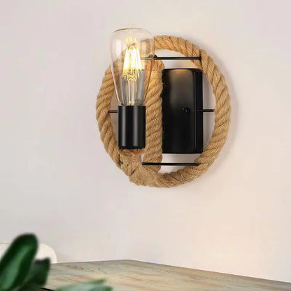 Wall Decor  Lamp for Bedroom American Twine Retro Industrial Style Creative Village Restaurant Bar Aisle Wall Light