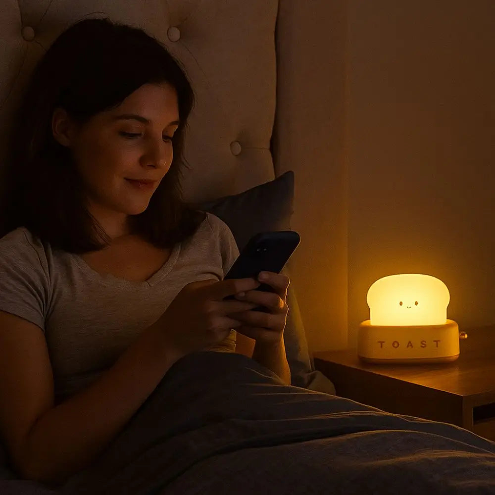 Ambient Lighting Cartoon Toaster Lamp Energy Saving Dimmable Bread Toast Table Light Portable USB Mini Table Lamp Gifts