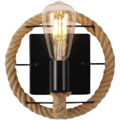 Wall Decor  Lamp for Bedroom American Twine Retro Industrial Style Creative Village Restaurant Bar Aisle Wall Light