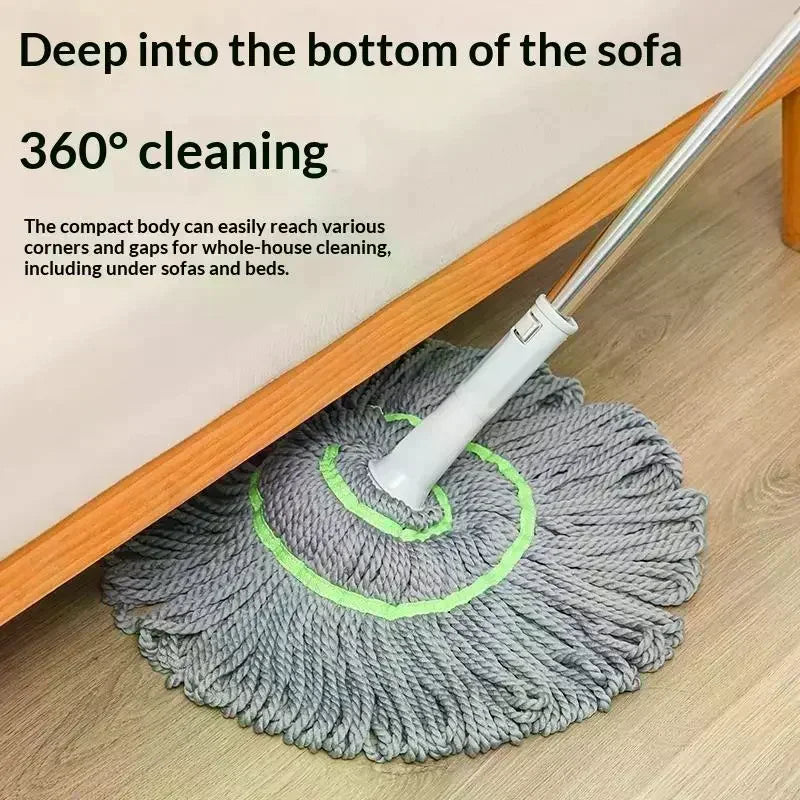 2 In 1 Dehydrated Mop 360 Degree Self Wringing Spin Mop Hand Free Household Twist Mop Home Cleaning