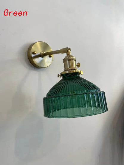 Lighting for Living Room  Wall Decor Nordic Personality Green Glass Art Clear Fresh Air Aisle Mirror Headlight Bedroom Headlamp