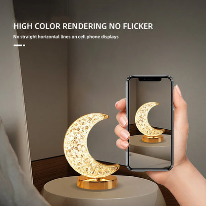 Lunar LED Night Light, Dimmable Bedroom Lamp, USB Powered Ambient Lighting for Desk, Camping, Gift, 3 Color Changing Mood Lamp