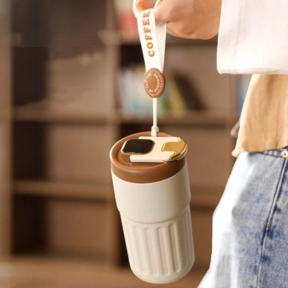 450ml Stainless Steel Smart Insulation Coffee Mug Portable keeps Cold And Heat LED Temperature Display  Leakproof Vacuum Mug