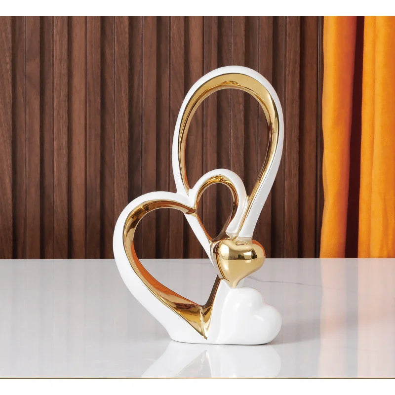 Heart-Shaped Modern Minimalist Decor - Luxury Home Accent for Living Room, Entryway, Wine Bar &amp; TV Cabinet