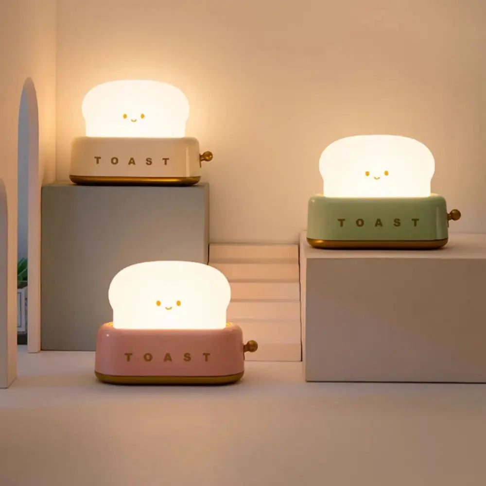 Ambient Lighting Cartoon Toaster Lamp Energy Saving Dimmable Bread Toast Table Light Portable USB Mini Table Lamp Gifts