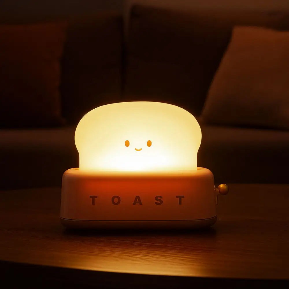 Ambient Lighting Cartoon Toaster Lamp Energy Saving Dimmable Bread Toast Table Light Portable USB Mini Table Lamp Gifts