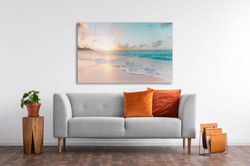 Sea & Waves Glass Wall Art, 18 × 28 in (46 × 72 cm)