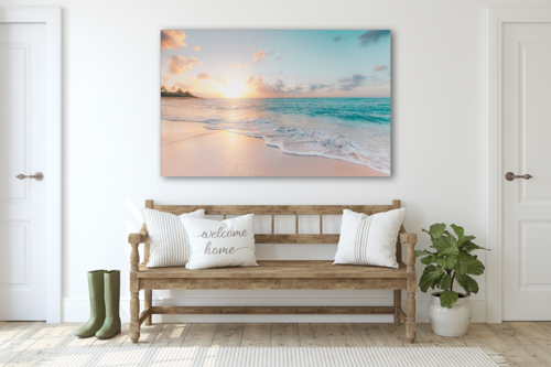 Sea & Waves Glass Wall Art, 18 × 28 in (46 × 72 cm)