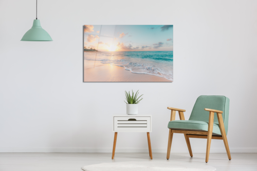 Sea & Waves Glass Wall Art, 18 × 28 in (46 × 72 cm)